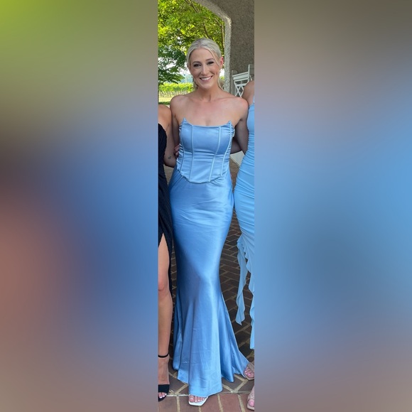 Meshki Dresses & Skirts - Meshki strapless gown, cornflower blue, size xs. Worn once, perfect condition.